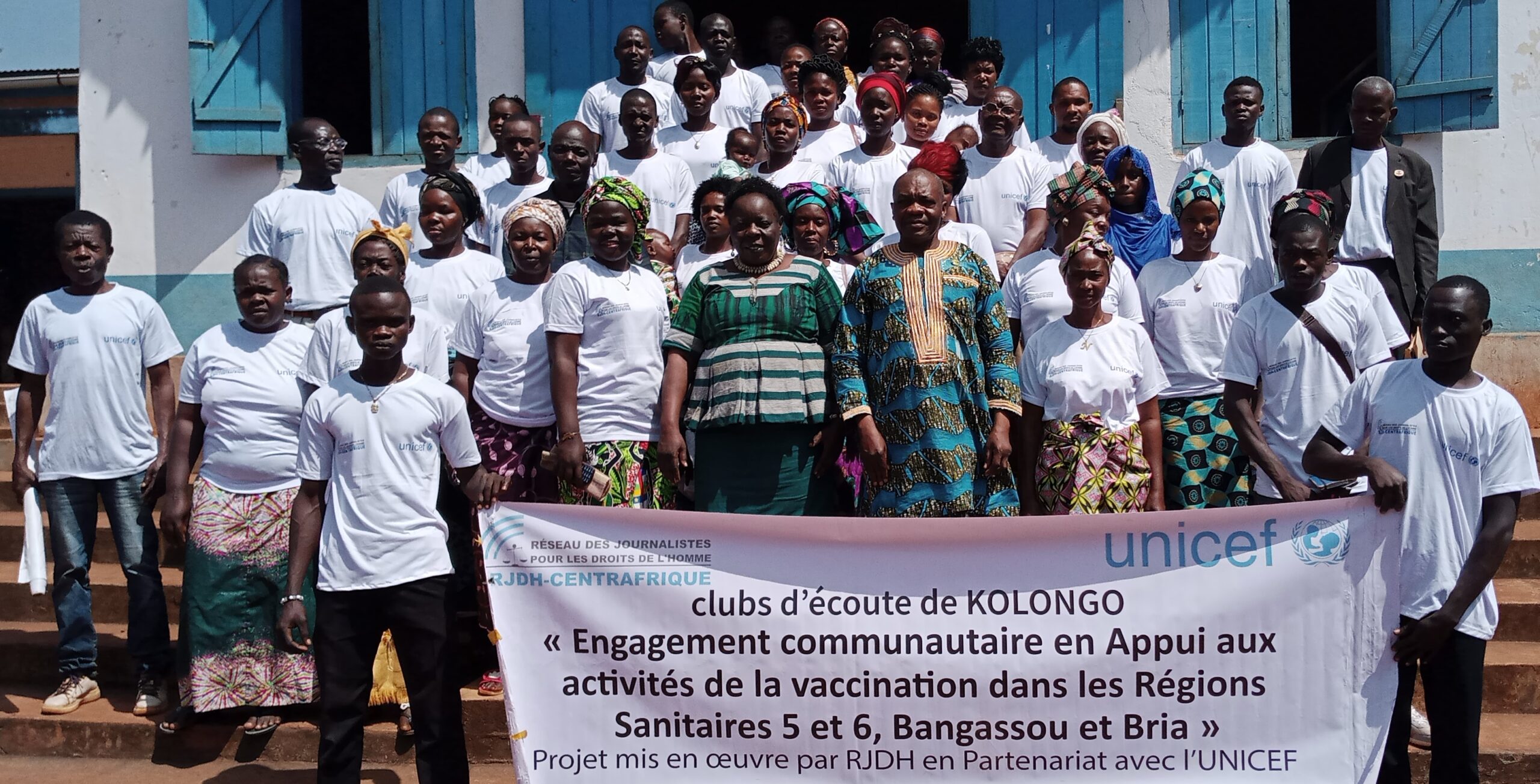 Centrafrique : Le RJDH intensifie ses activités sur la vaccination dans les régions 5 et 6 à travers les clubs d’écoutes : un projet financé par l’Unicef